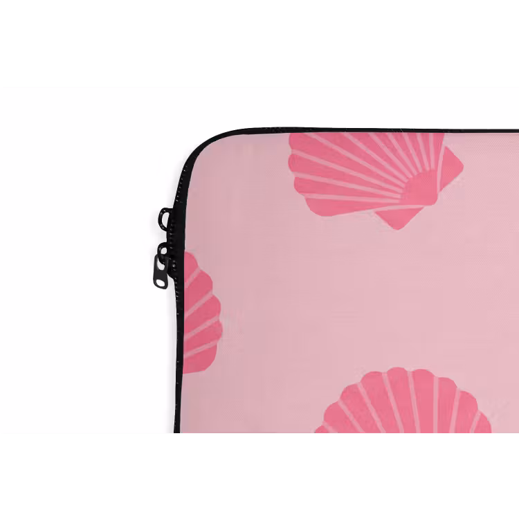 Schelp - Patroon - Zee - Modern - Roze laptophoes neopreen klein -detail
