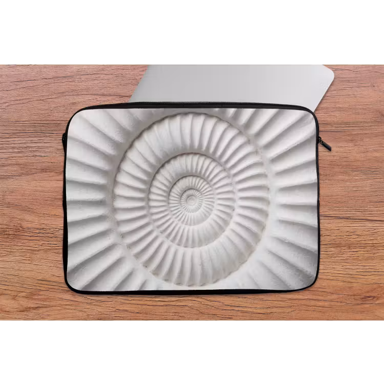 Schelp - Spiraal - Wit laptophoes neopreen klein -tafel