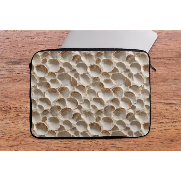 Schelpen - Waaiervorm - Wit laptophoes neopreen klein 279 -tafel