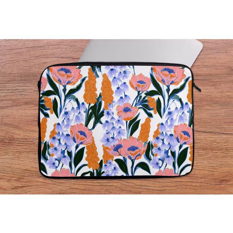 Patroon - Aquarel - Kleurrijk laptophoes neopreen klein 279 -tafel