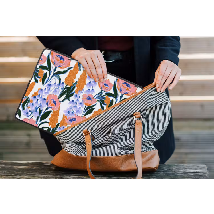 Patroon - Aquarel - Kleurrijk laptophoes neopreen klein 279 -tas