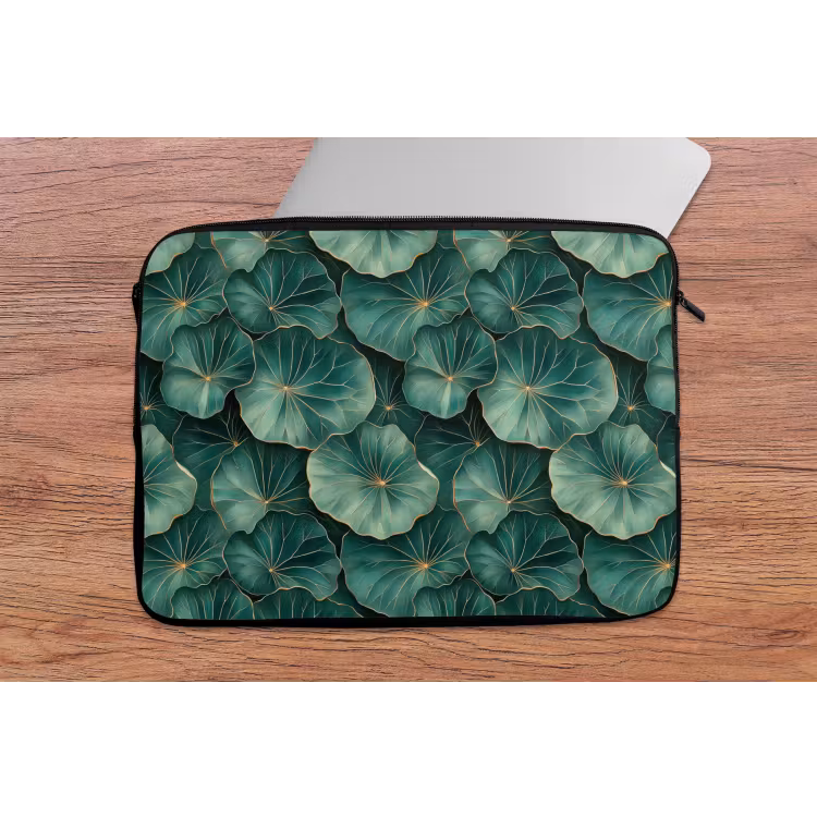Patroon - Bladeren - Groen laptophoes neopreen klein 279 -tafel