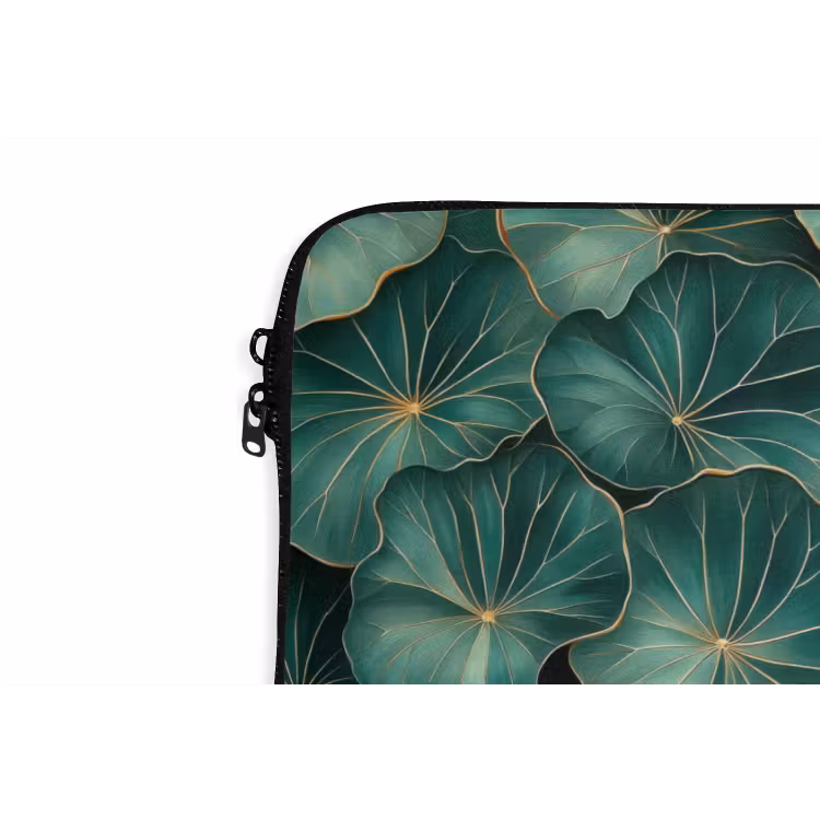 Patroon - Bladeren - Groen laptophoes neopreen klein 279 -detail