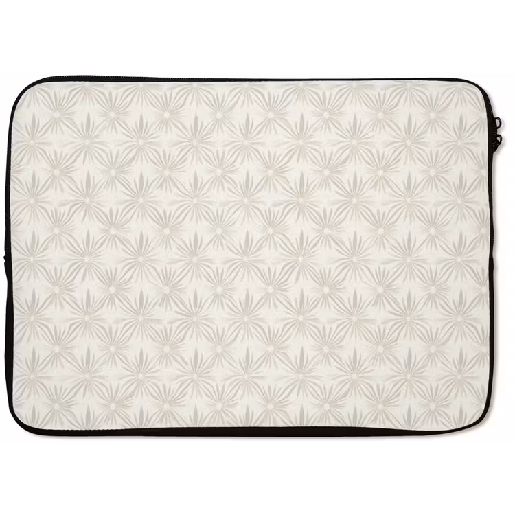 Patroon - Bloemen - Beige laptophoes neopreen klein 279 -zkaufland3dotto