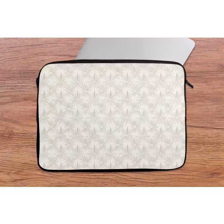 Patroon - Bloemen - Beige laptophoes neopreen klein 279 -tafel