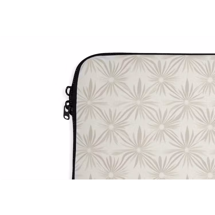 Patroon - Bloemen - Beige laptophoes neopreen klein 279 -detail