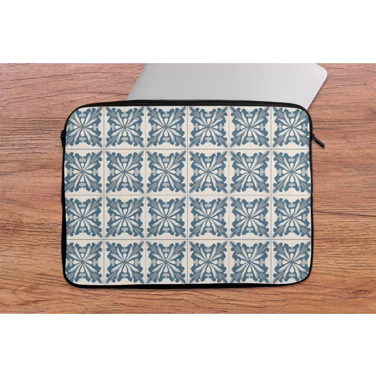 Dessin - Tegel - Blauw laptophoes neopreen klein 279 -tafel