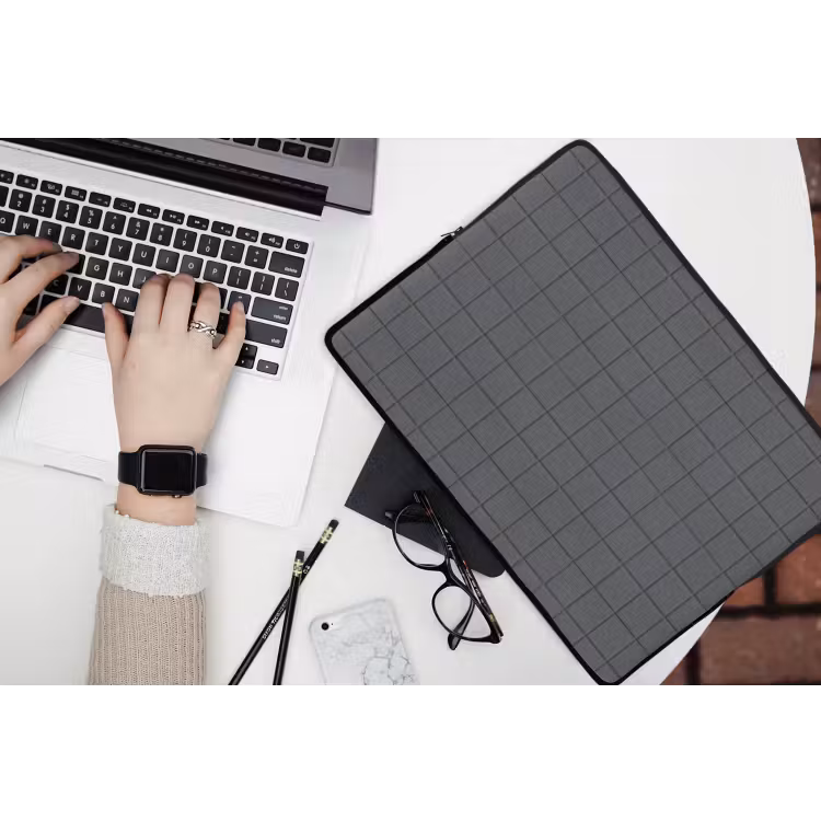 Patroon - Tegel - Grafiet - Grijs laptophoes neopreen klein 279 -bureau