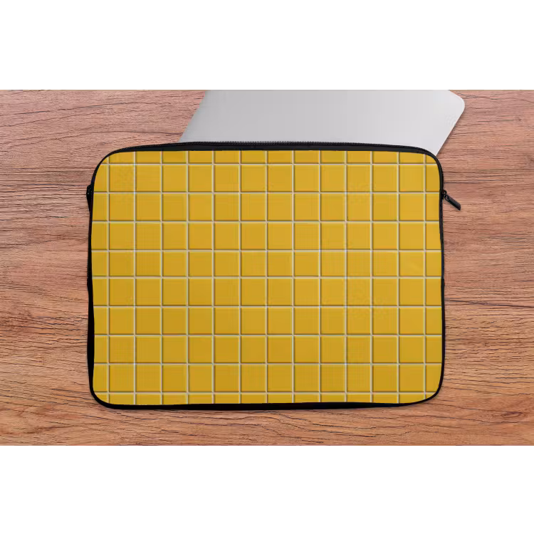 Patroon - Tegel - Okergeel laptophoes neopreen klein 279 -tafel