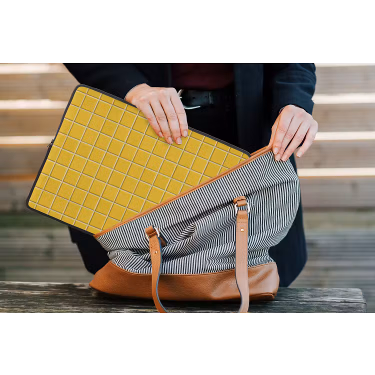 Patroon - Tegel - Okergeel laptophoes neopreen klein 279 -tas