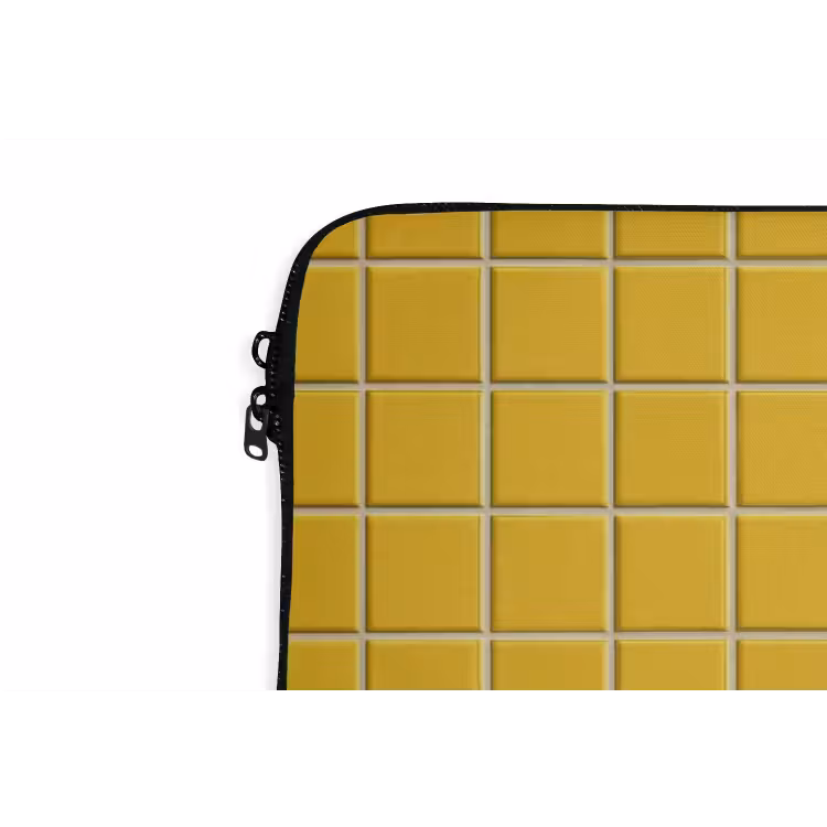 Patroon - Tegel - Okergeel laptophoes neopreen klein 279 -detail