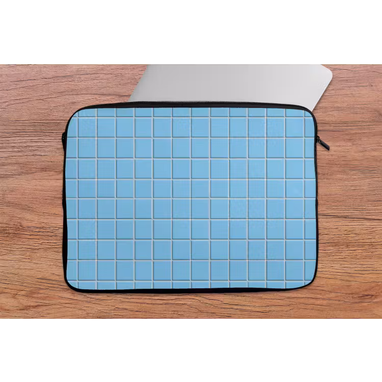 Patroon - Tegel - Pastel - Blauw laptophoes neopreen klein 279 -tafel