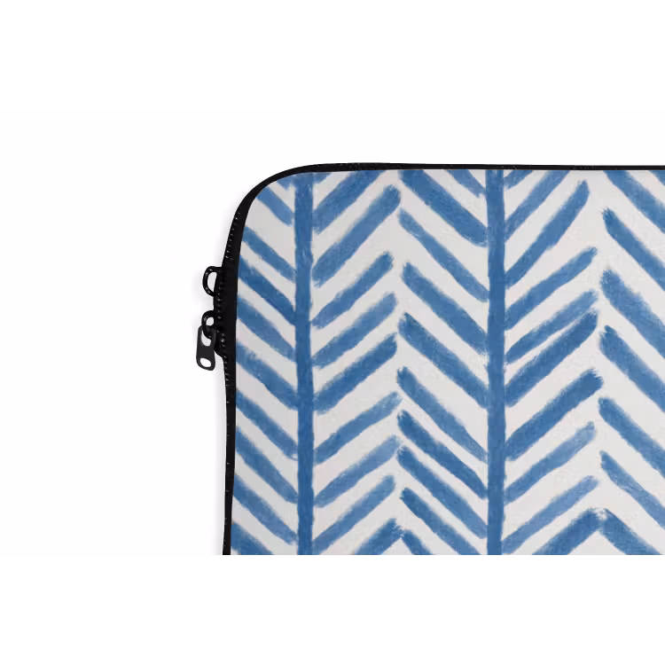 Patroon - Streep - Blauw laptophoes neopreen klein 279 -detail
