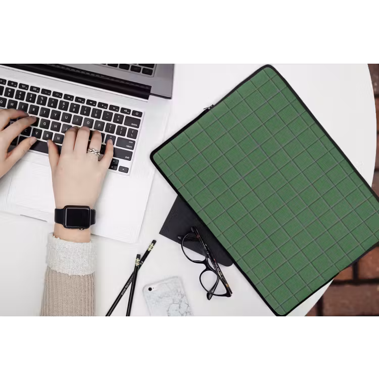 Patroon - Tegels - Groen laptophoes neopreen klein 279 -bureau