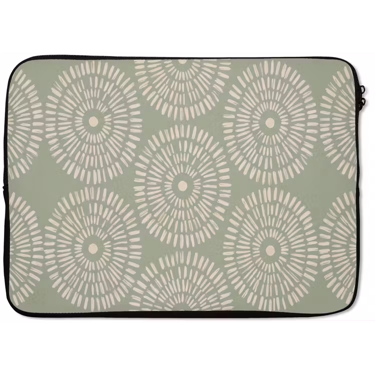 Patroon - Cirkels - Abstract - Modern - Groen laptophoes neopreen klein -zkaufland3dotto