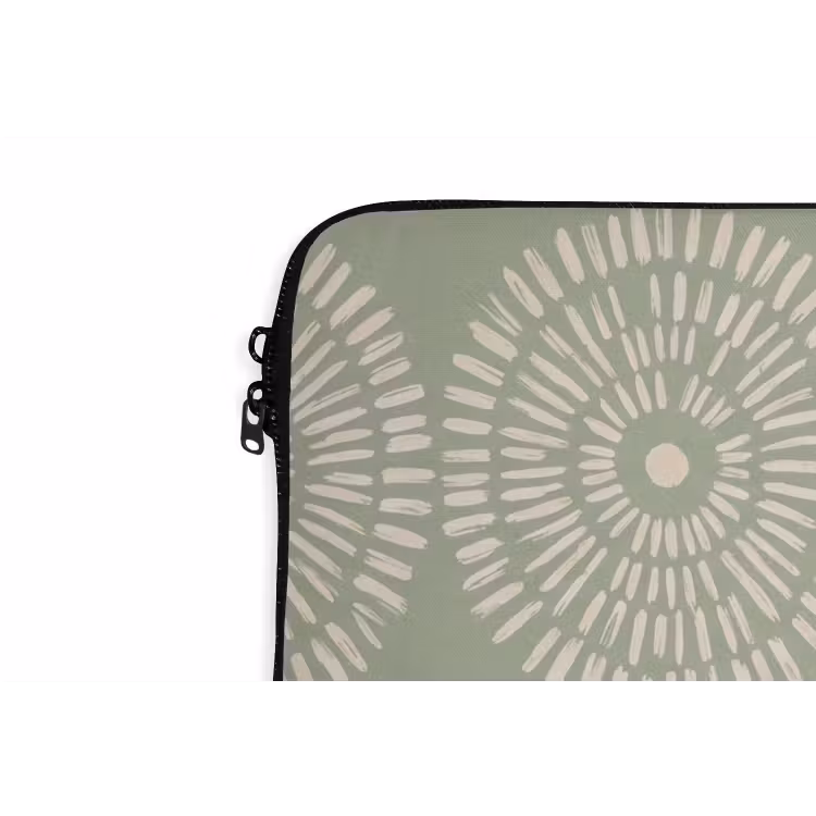 Patroon - Cirkels - Abstract - Modern - Groen laptophoes neopreen klein -detail
