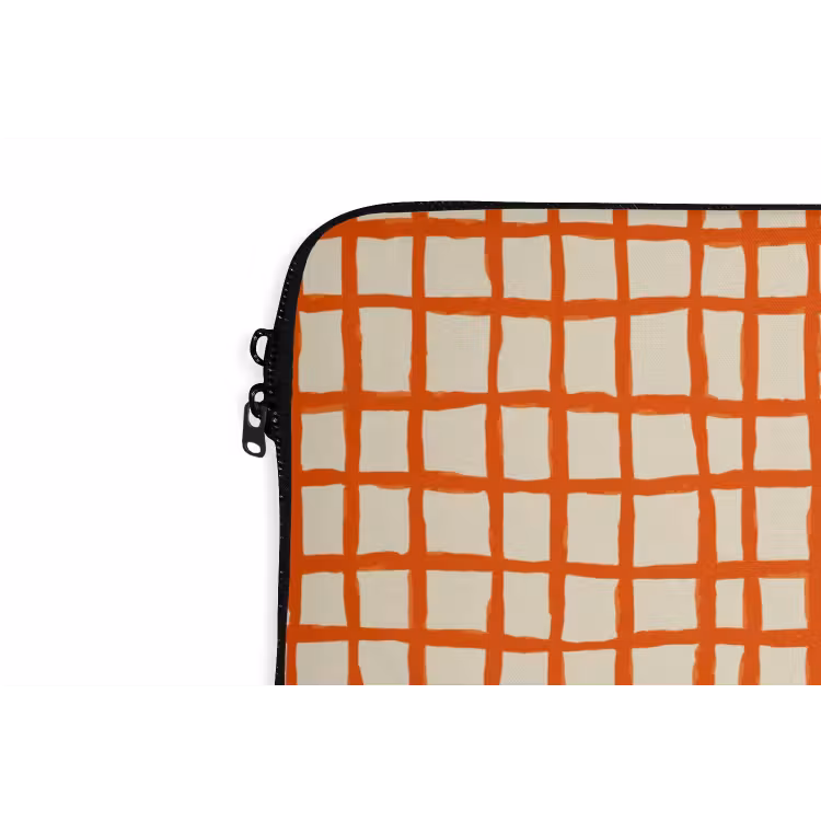Patroon - Lijnen - Oranje laptophoes neopreen klein 279 -detail