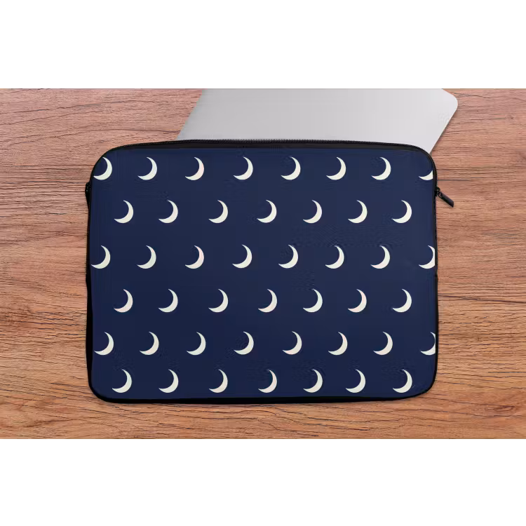 Patroon - Manen - Blauw laptophoes neopreen klein 279 -tafel