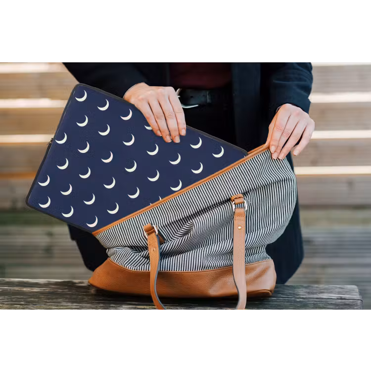 Patroon - Manen - Blauw laptophoes neopreen klein 279 -tas
