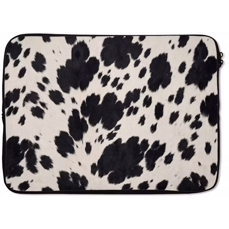 Patroon - Vacht - Zwart - Wit laptophoes neopreen klein -zkaufland3dotto