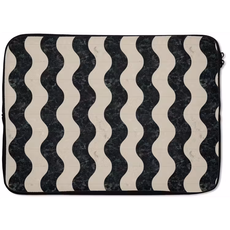 Patroon - Marmer - Groen - Cremé laptophoes neopreen klein 279 -zkaufland3dotto