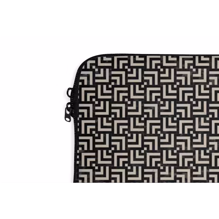 Patroon - Marmer - Zwart laptophoes neopreen klein 279 -detail