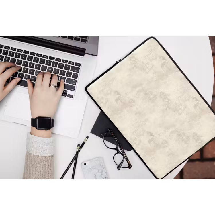 Patroon - Organisch - Beige laptophoes neopreen klein 279 -bureau