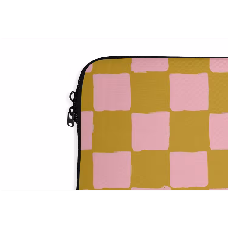 Patroon - Vierkant - Roze laptophoes neopreen klein 279 -detail