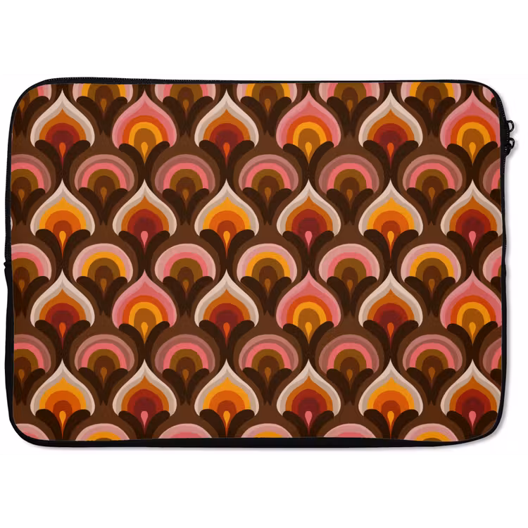 Patroon - Retro - Kleurrijk laptophoes neopreen klein 279 -zkaufland3dotto