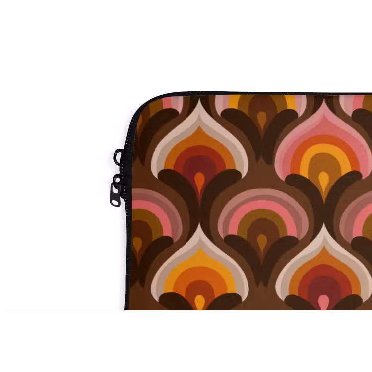 Patroon - Retro - Kleurrijk laptophoes neopreen klein 279 -detail