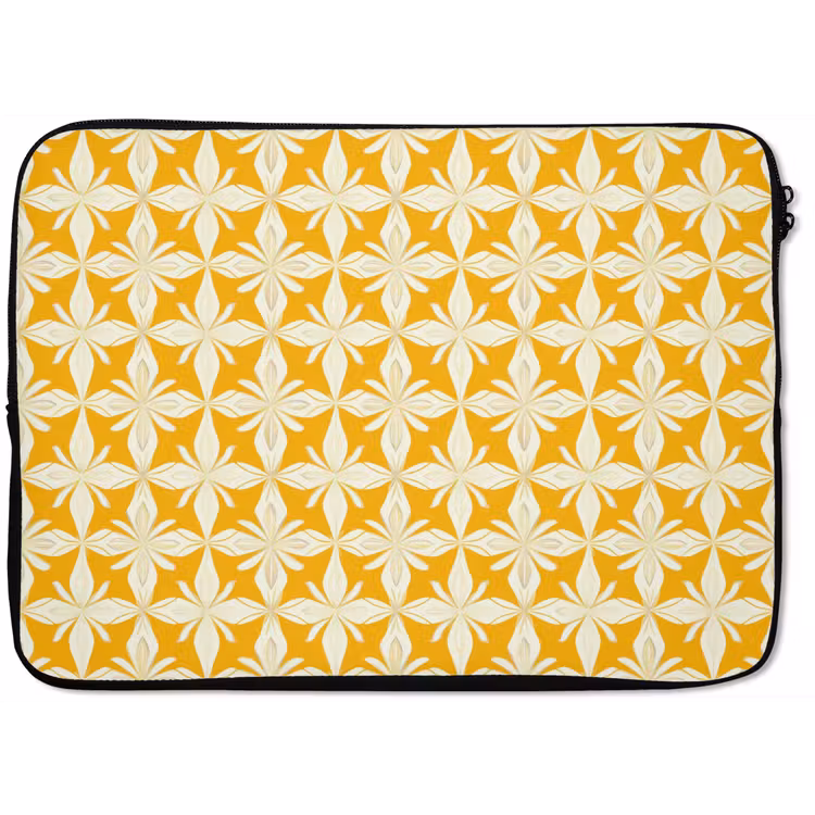 Patroon - Retro - Geel laptophoes neopreen klein 279 -zkaufland3dotto