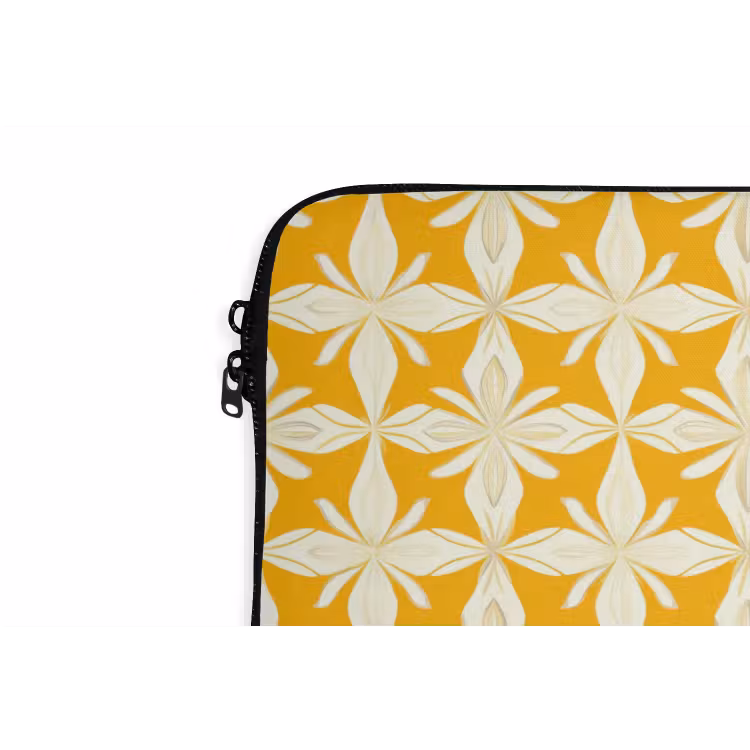 Patroon - Retro - Geel laptophoes neopreen klein 279 -detail