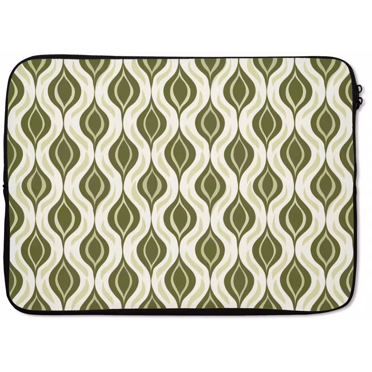 Patroon - Retro - Groen laptophoes neopreen klein 279 -zkaufland3dotto