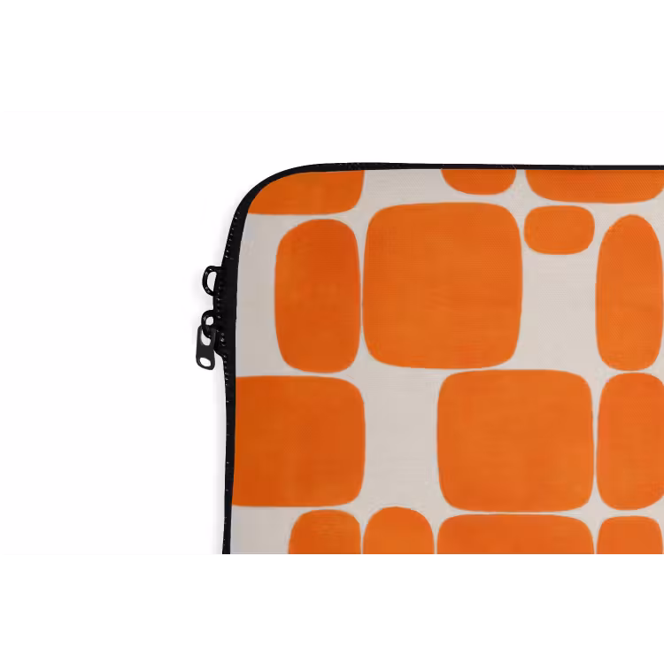 Patroon - Retro - Oranje laptophoes neopreen klein 279 -detail