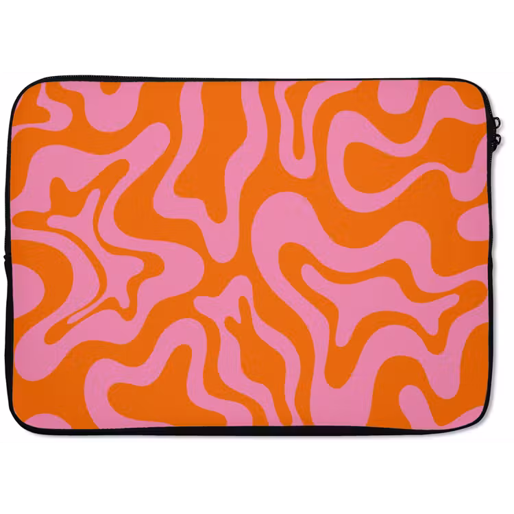Patroon - Roze - Oranje - Abstract - Modern laptophoes neopreen klein -zkaufland3dotto