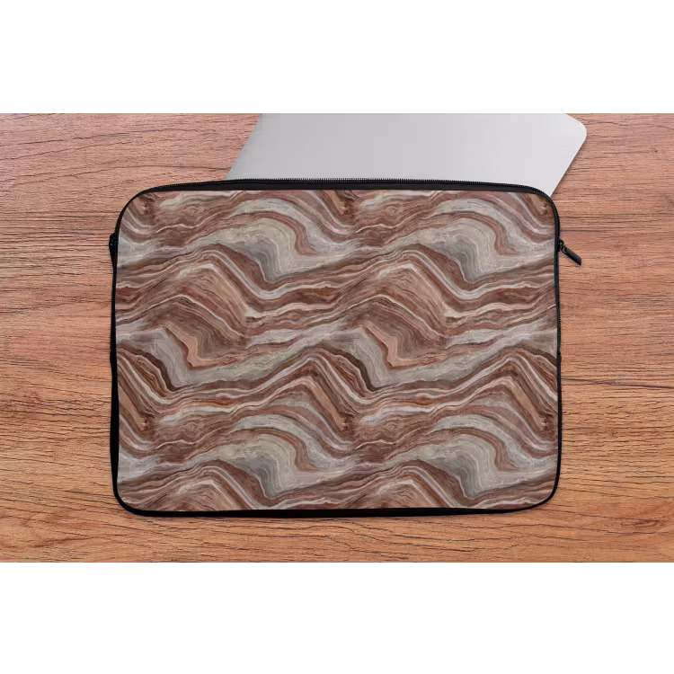 Patroon - Zandsteen - Travertijn laptophoes neopreen klein 279 -tafel