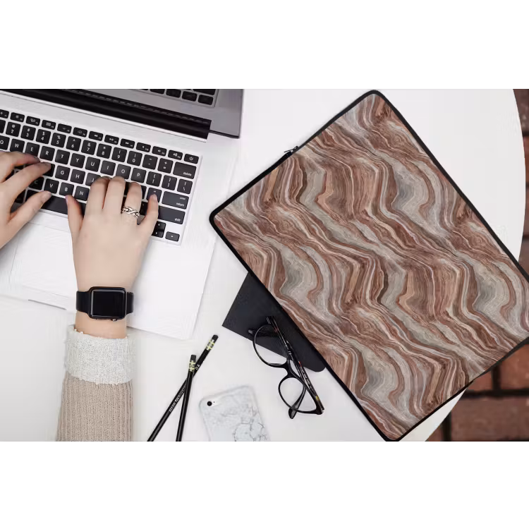 Patroon - Zandsteen - Travertijn laptophoes neopreen klein 279 -bureau