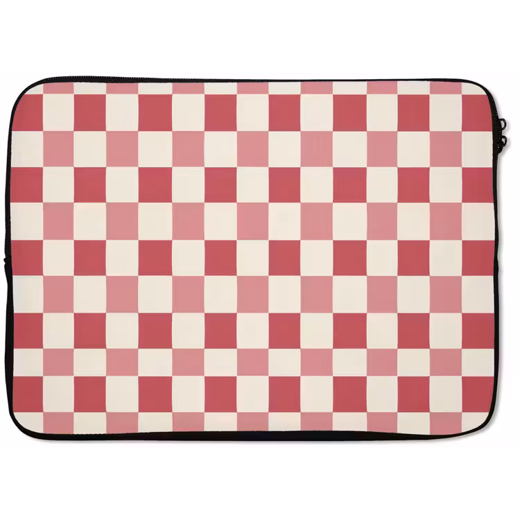 Patroon - Schaak - Roze laptophoes neopreen klein 279 -zkaufland3dotto