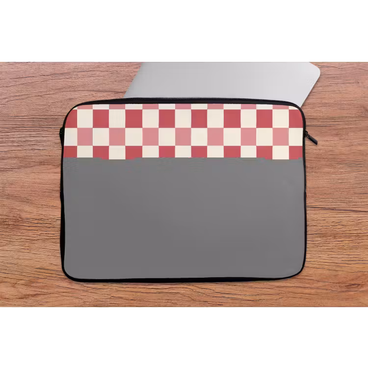Patroon - Schaak - Roze laptophoes neopreen klein 279 -tafel