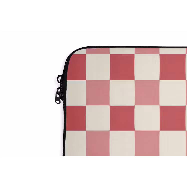 Patroon - Schaak - Roze laptophoes neopreen klein 279 -detail