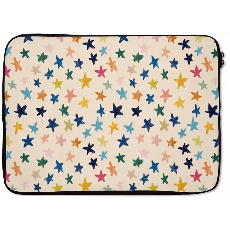 Patroon - Sterren - Kleurrijk laptophoes neopreen klein 279 -zkaufland3dotto