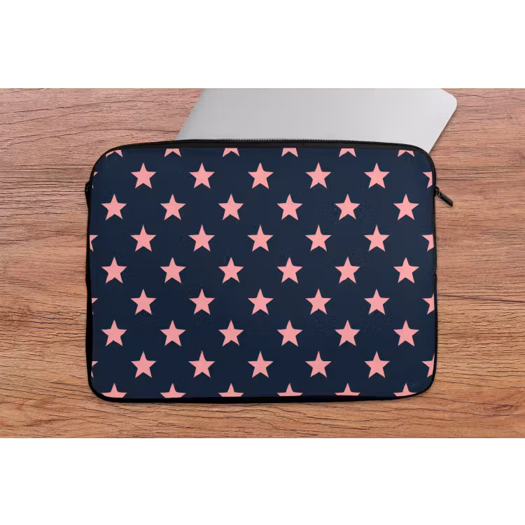 Patroon - Sterren - Roze laptophoes neopreen klein 279 -tafel