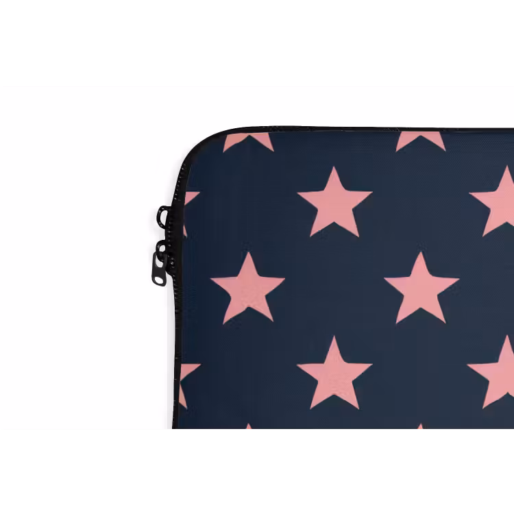 Patroon - Sterren - Roze laptophoes neopreen klein 279 -detail