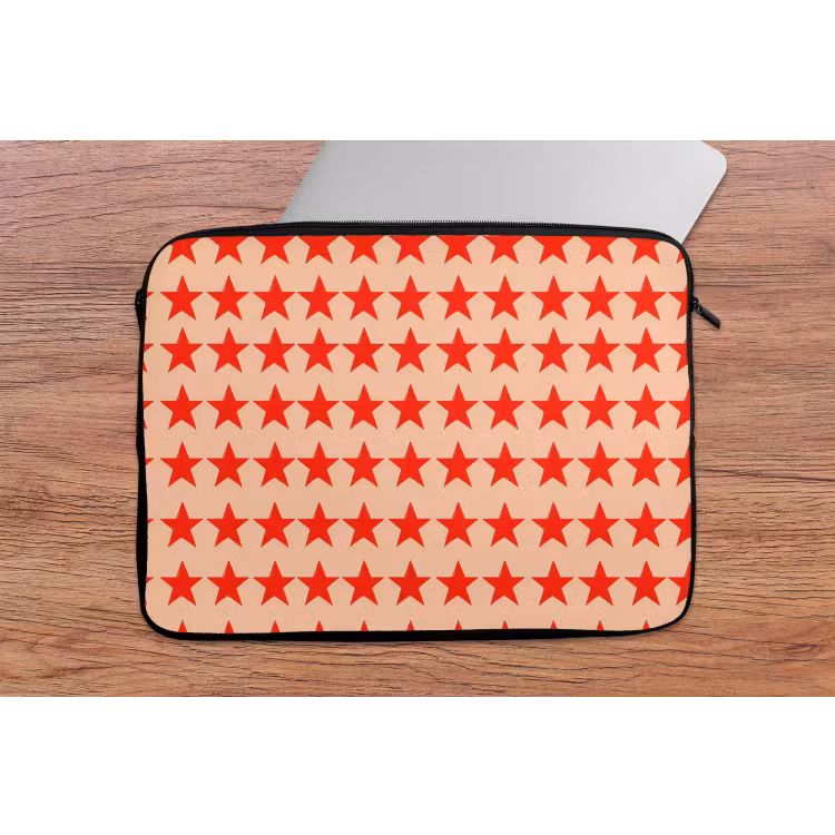 Patroon - Sterren - Rood laptophoes neopreen klein 279 -tafel