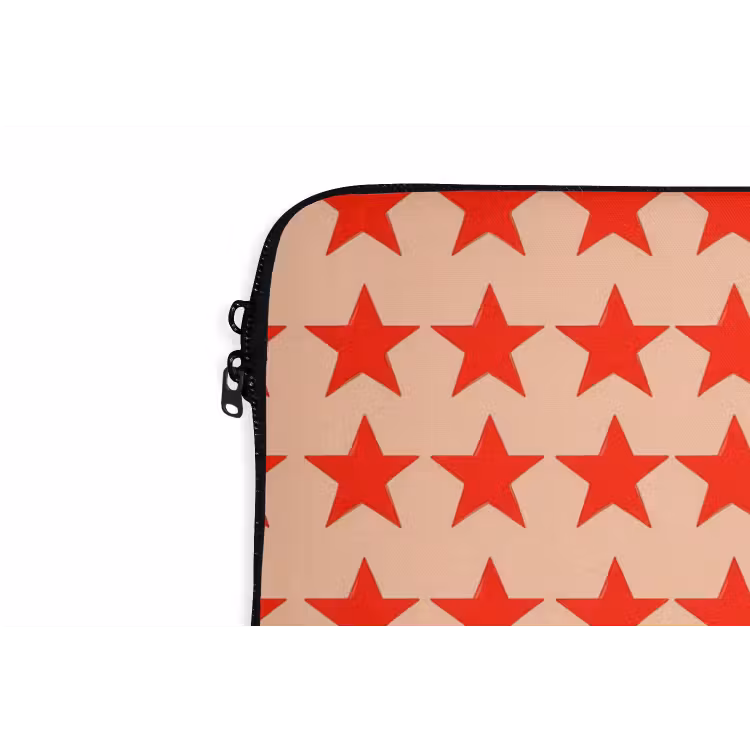 Patroon - Sterren - Rood laptophoes neopreen klein 279 -detail
