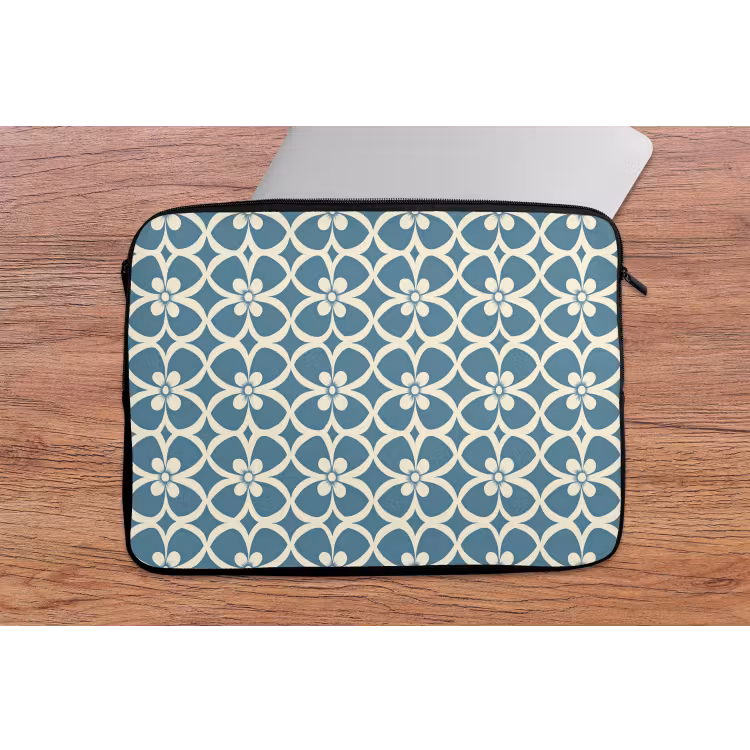 Patroon - Symmetrisch - Blauw laptophoes neopreen klein 279 -tafel