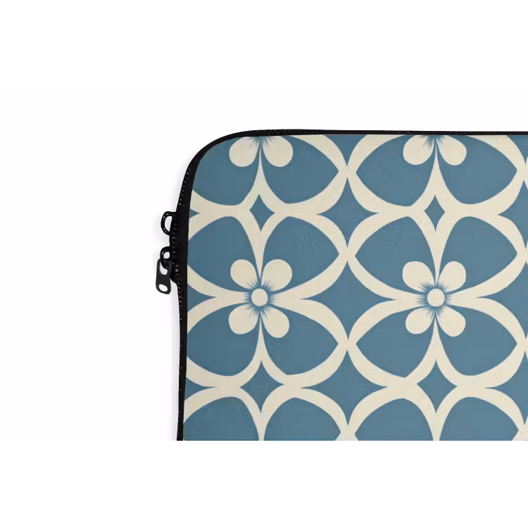 Patroon - Symmetrisch - Blauw laptophoes neopreen klein 279 -detail