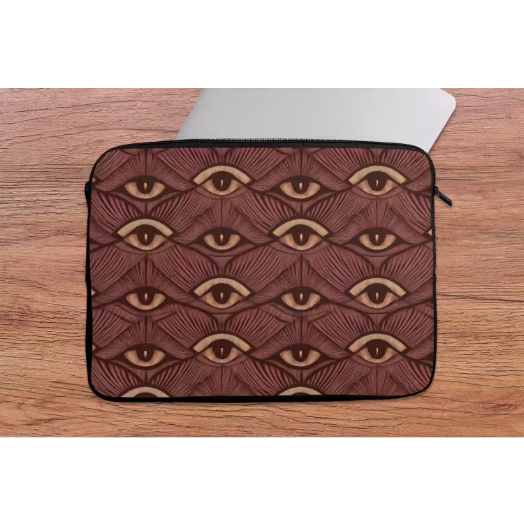 Mystiek - Ogen - Bruin laptophoes neopreen klein 279 -tafel