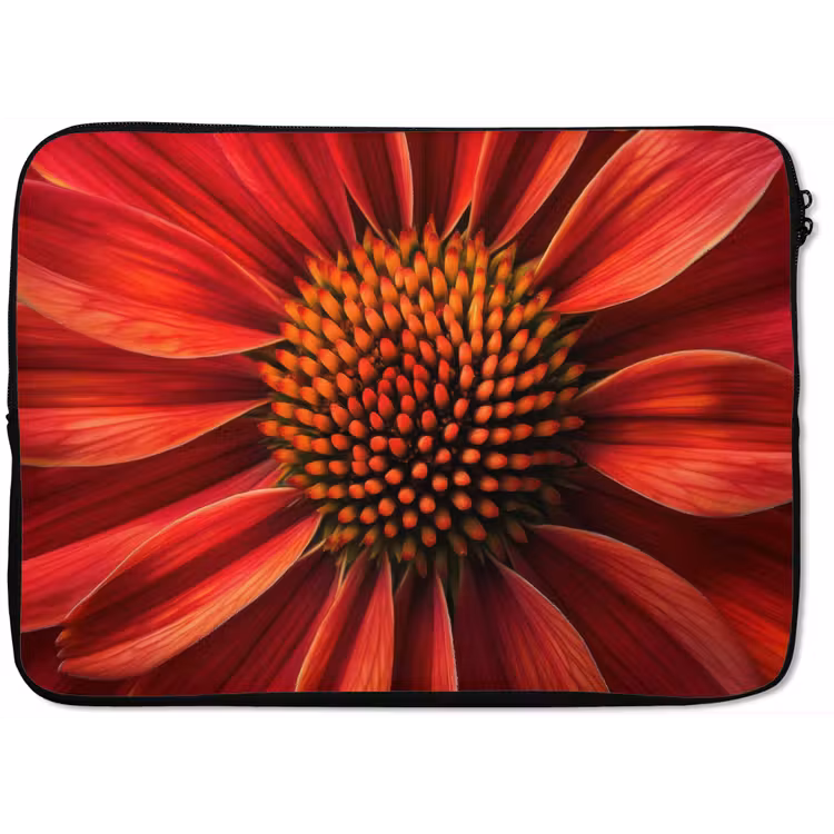 Close up - Bloem- Rood laptophoes neopreen klein -zkaufland3dotto