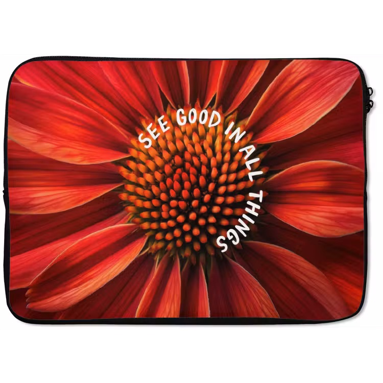 Close up - Bloem - Quote - Rood laptophoes neopreen klein -zkaufland3dotto